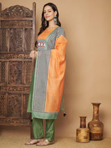 Women Printed Straight Kurta with Pants & Dupatta Set